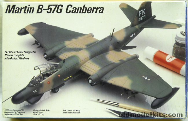 Testors 1/72 Martin B-57G Canberra - BAGGED, 653 plastic model kit